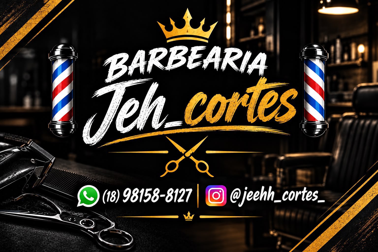 Identidade visual oficial da Barbearia Jeh Cortes