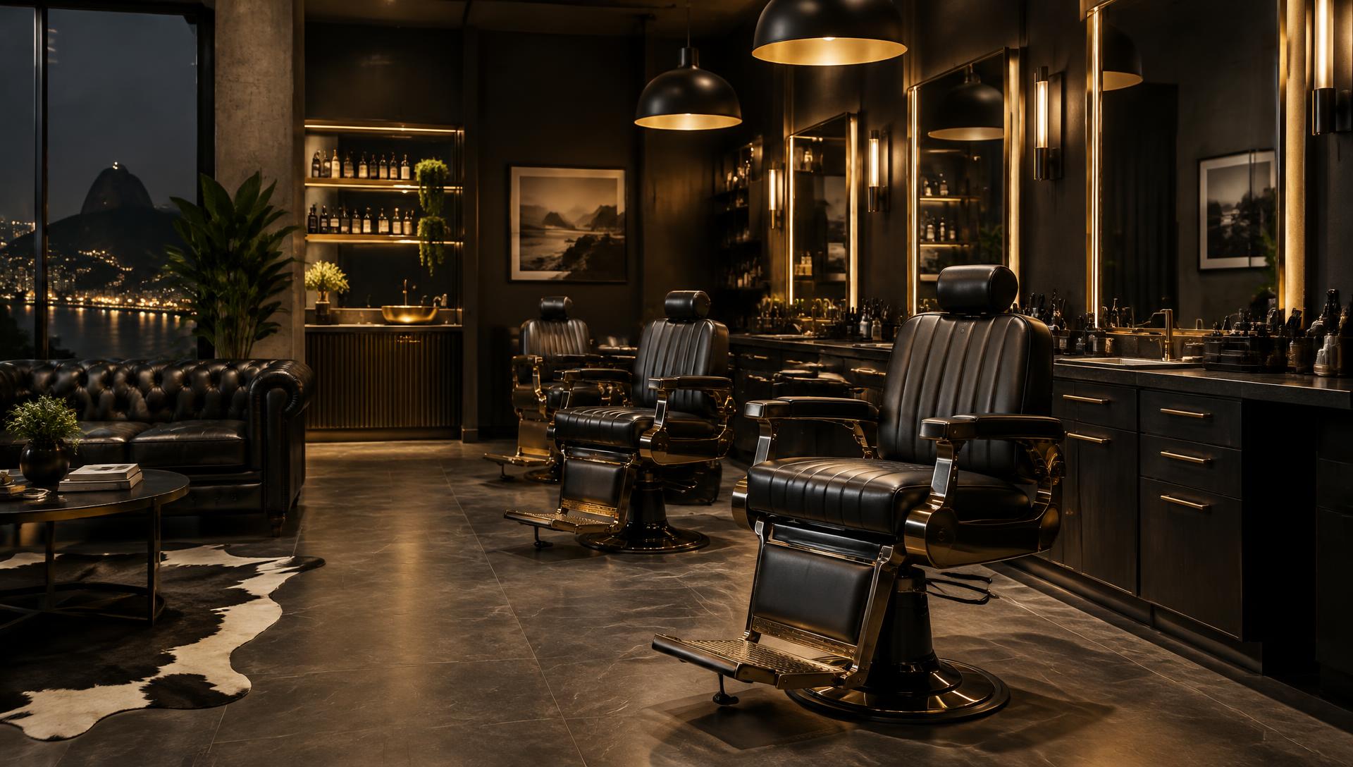 Interior sofisticado de barbearia